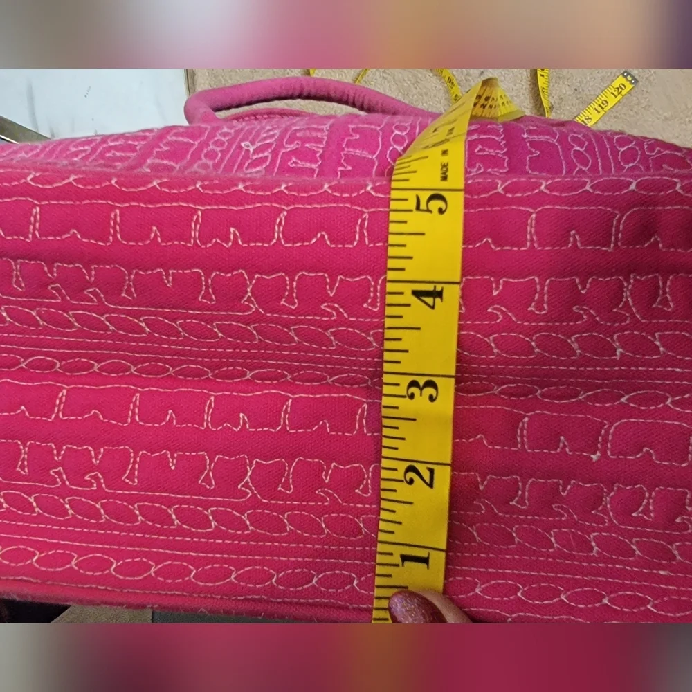 #555-Chic Hot Pink Cool Stitching Sautchal w Twirley/bag charm - Picture 12 of 14